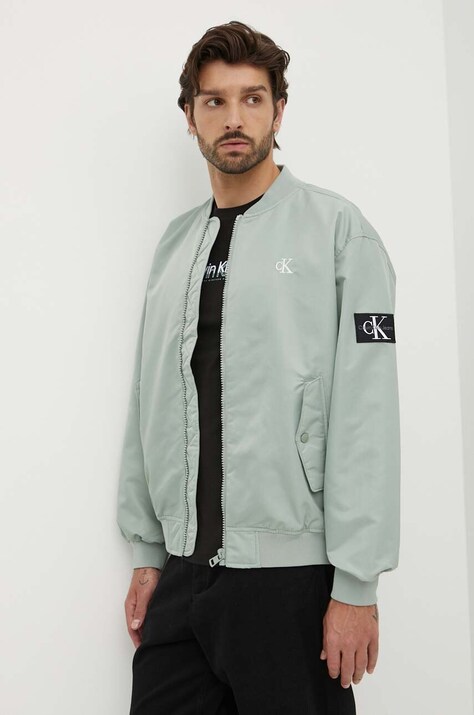 Μπουφάν bomber Calvin Klein Jeans ανδρικό, χρώμα: μαύρο, J30J325110