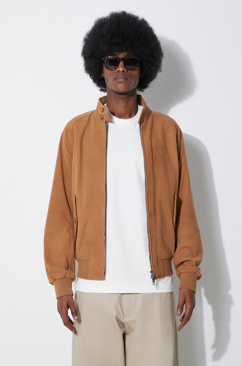 Μπουφάν Baracuta G9 Suede ανδρικό, χρώμα: καφέ, BRCPS0939