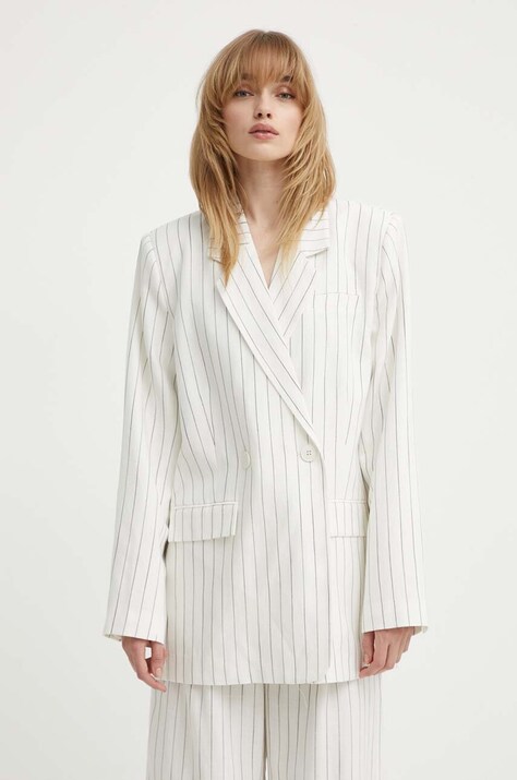 Blazer με μείγμα λινών Gestuz χρώμα: μπεζ, 10909154