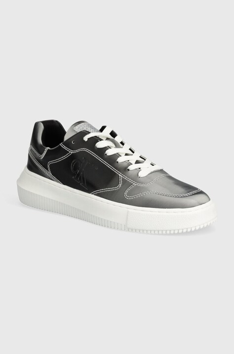 Αθλητικά Calvin Klein Jeans CHUNKY CUPSOLE LOW LACE MG DC χρώμα: ασημί, YW0YW01429