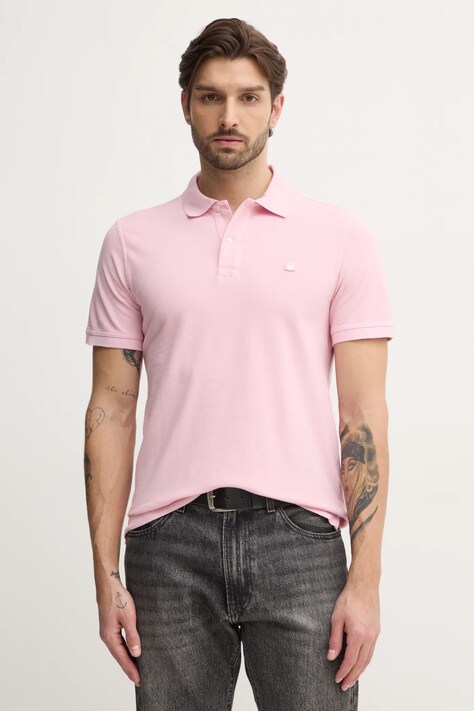 Βαμβακερό μπλουζάκι πόλο United Colors of Benetton χρώμα: ροζ, 3089J3179
