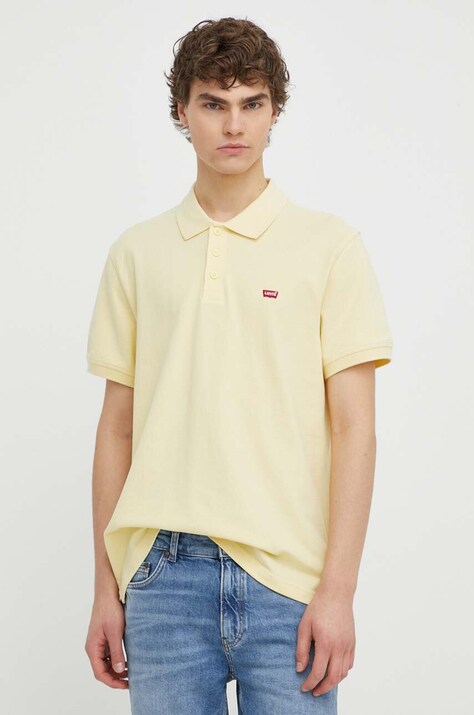 Βαμβακερό μπλουζάκι πόλο Levi's χρώμα: κίτρινο