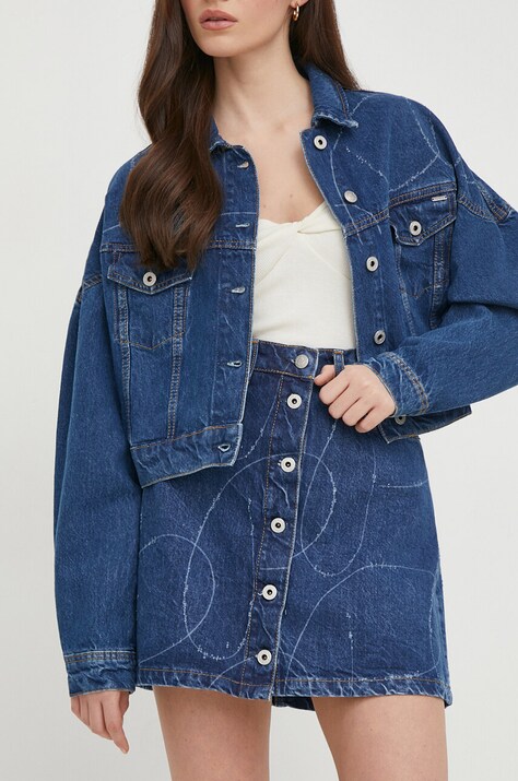 Τζιν φούστα Pepe Jeans WINNIE LOGO WINNIE LOGO χρώμα: ναυτικό μπλε PL901097