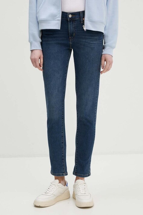 Τζιν παντελόνι Levi's MID RISE BOYFRIEND χρώμα: ναυτικό μπλε