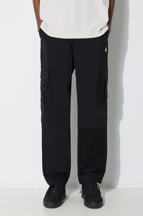 Παντελόνι Marcelo Burlon Cross Cotton Cargo χρώμα: μαύρο, CMCF014S24FAB0011001