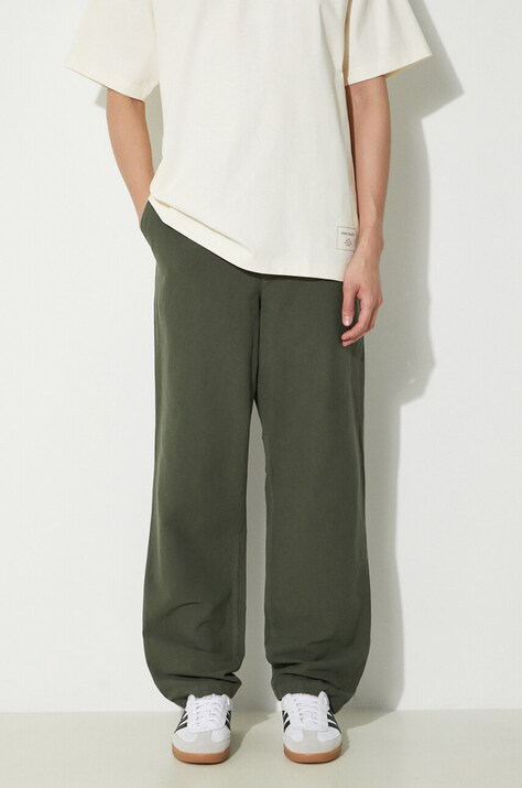 Παντελόνι με λινό μείγμα Norse Projects Ezra Relaxed Cotton Linen χρώμα: πράσινο, N25.0402.8022
