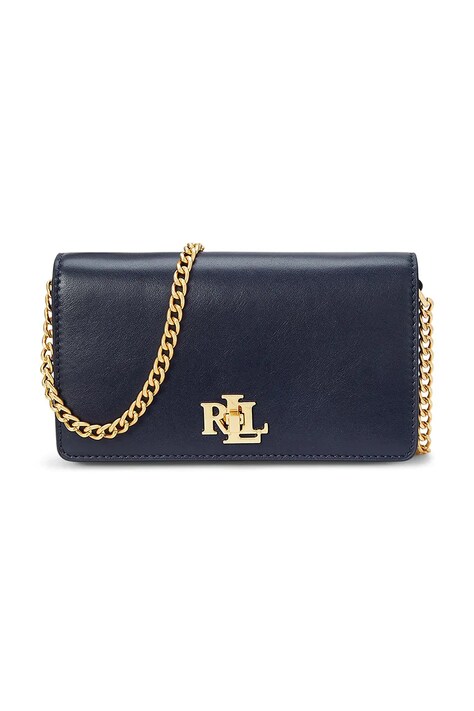 Δερμάτινη τσάντα Lauren Ralph Lauren χρώμα: κόκκινο, 432915377