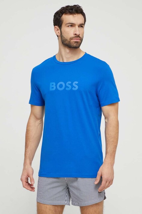 Βαμβακερό μπλουζάκι BOSS ανδρικό, χρώμα: μπλε, 50503276