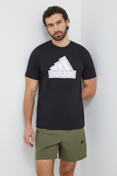 Βαμβακερό μπλουζάκι adidas Shadow Original ανδρικά, χρώμα: μαύρο S70812.3 IS2855