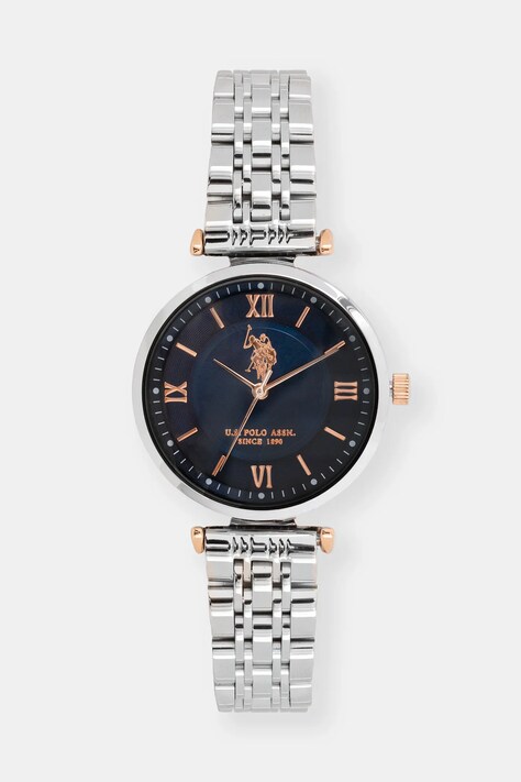 Ρολόι U.S. Polo Assn. HARPER χρώμα: ασημί, USP5834BL