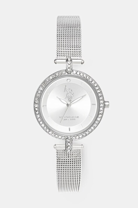 Ρολόι U.S. Polo Assn. NATALIE χρώμα: ασημί, USP8181ST