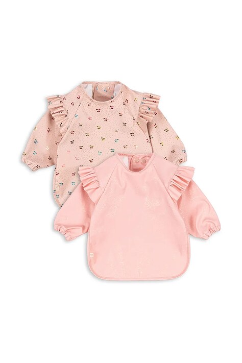 Βρεφική σαλιάρα Konges Sløjd 2 PACK DINNER BIB WITH SLEEVES AND FRILL 2-pack KS103157