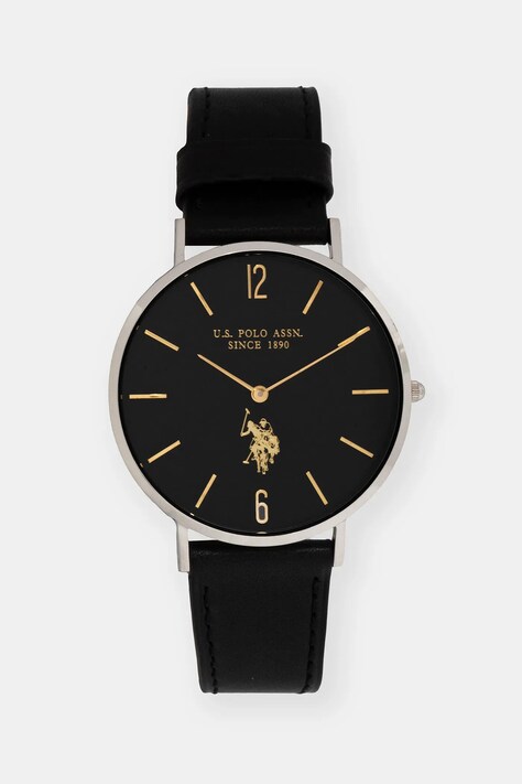 Ρολόι U.S. Polo Assn. AUSTIN χρώμα: μαύρο, USP7262BK