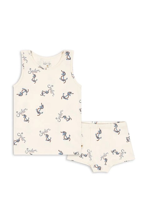 Πιτζάμα Konges Sløjd BASIC TANK UNDERWEAR SET GOTS χρώμα: μπεζ, KS103382