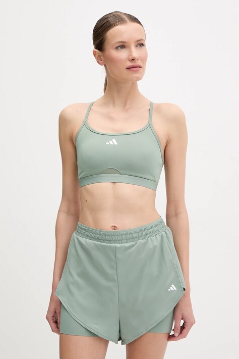 Αθλητικό σουτιέν adidas Performance Aeroreact χρώμα: πράσινο, JJ0870