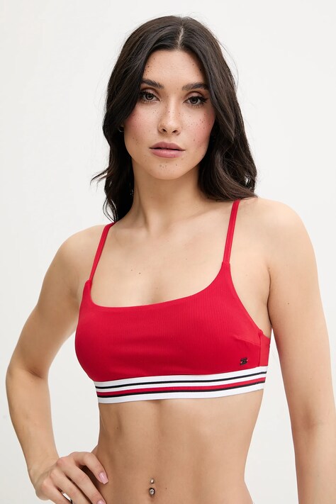 Bikini top Tommy Hilfiger χρώμα: κόκκινο, UW0UW05806