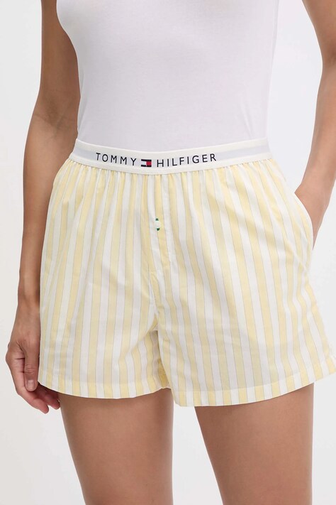 Βαμβακερό σορτσάκι Tommy Hilfiger χρώμα: κίτρινο, UW0UW05765