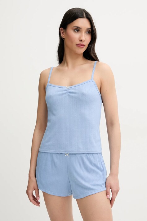 Top πιτζάμας Hollister Co. χρώμα: μπλε, KI346-5022