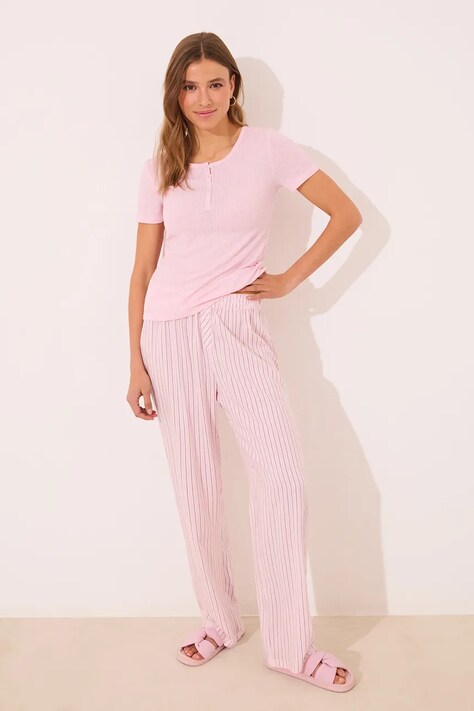 Πιτζάμα women'secret χρώμα: ροζ, 3599186