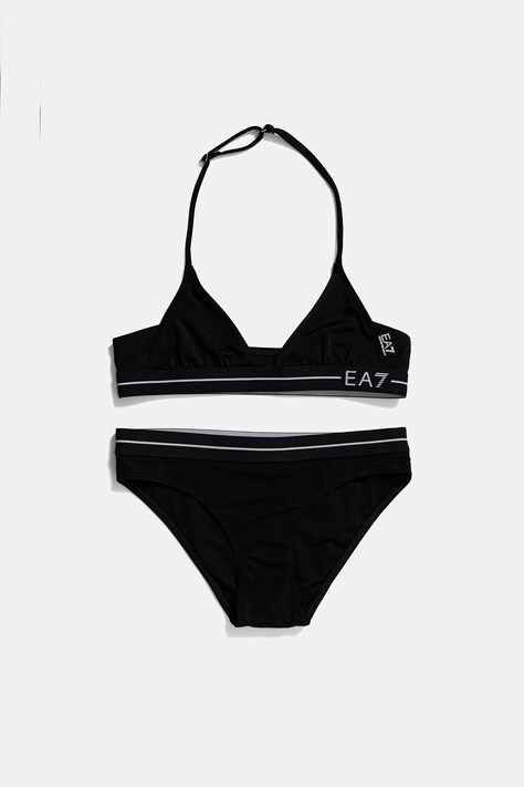 Παιδικό μαγιό δύο τεμαχίων EA7 Emporio Armani χρώμα: μαύρο, 7G000091 AF12213