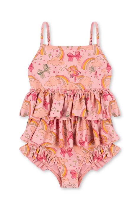 Ολόσωμο παιδικό μαγιό Konges Sløjd MANUCA FRILL SWIMSUIT GRS χρώμα: ροζ, KS102513