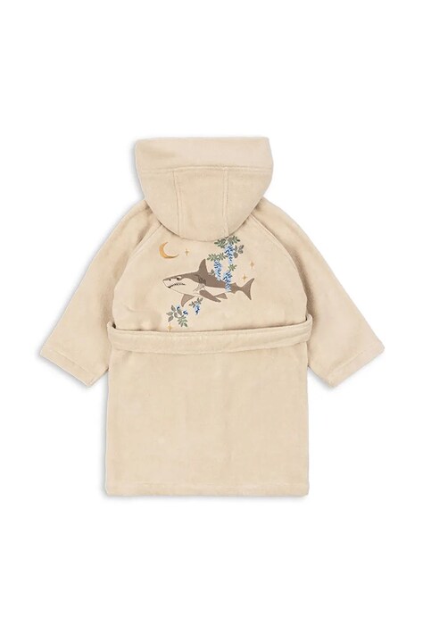 Παιδικό βαμβακερό μπουρνούζι Konges Sløjd TERRY BATHROBE EMBROIDERY GOTS χρώμα: μπεζ, KS102808