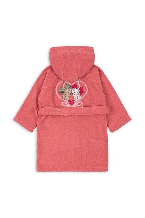 Παιδικό βαμβακερό μπουρνούζι Konges Sløjd TERRY BATHROBE EMBROIDERY GOTS χρώμα: πορτοκαλί, KS102808