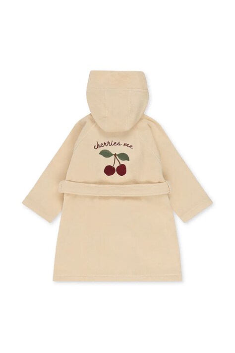 Παιδικό βαμβακερό μπουρνούζι Konges Sløjd TERRY BATHROBE EMBROIDERY GOTS χρώμα: μπεζ, KS103319
