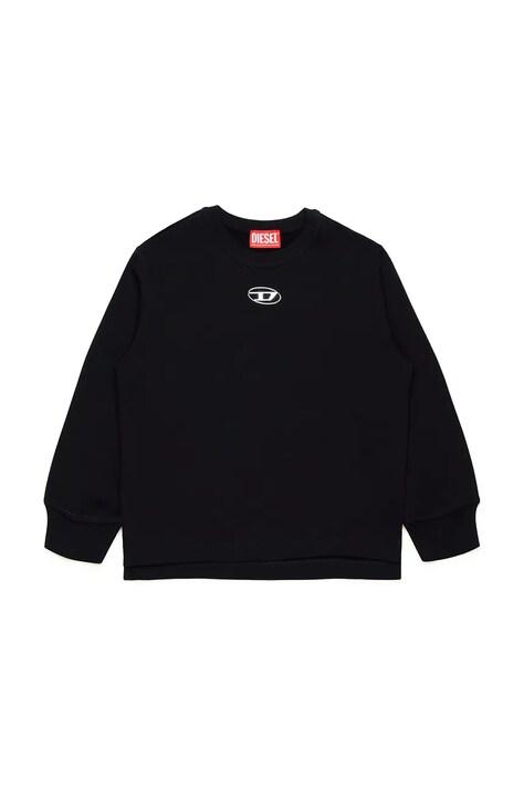 Παιδική βαμβακερή μπλούζα Diesel SMACSISOD OVER SWEAT-SHIRT χρώμα: μαύρο, J02024