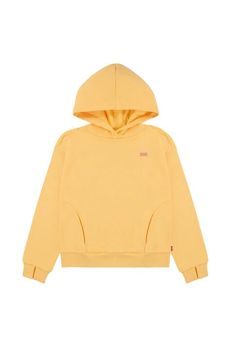 Παιδική μπλούζα Levi's BATWING PATCH HOODIE χρώμα: κίτρινο, με κουκούλα, 3EN102