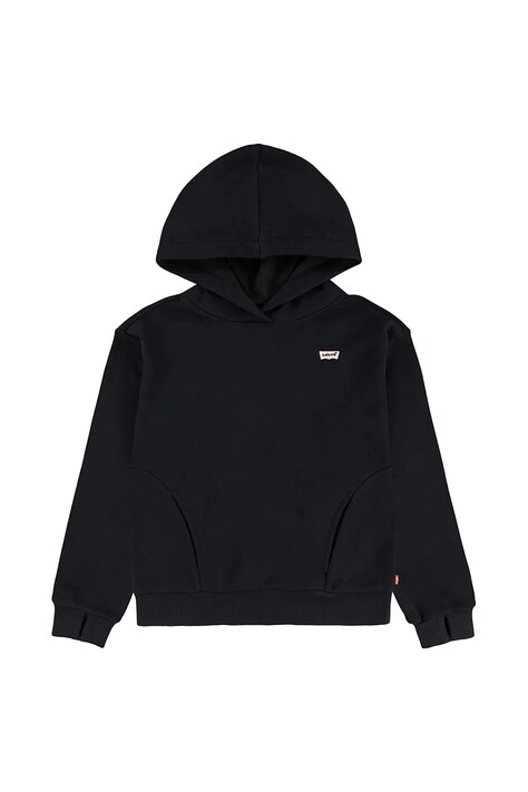Παιδική μπλούζα Levi's BATWING PATCH HOODIE χρώμα: μαύρο, με κουκούλα, 3EN102