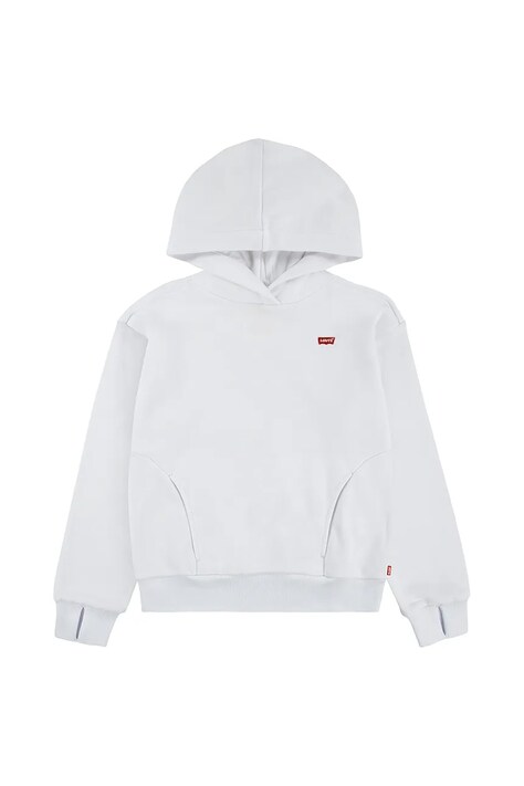 Παιδική μπλούζα Levi's BATWING PATCH HOODIE χρώμα: άσπρο, με κουκούλα, 4EN102