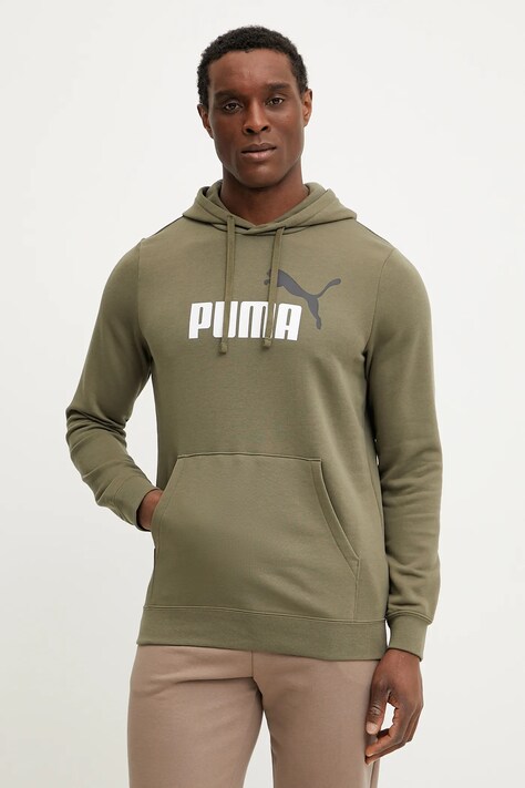 Μπλούζα Puma χρώμα: πράσινο, με κουκούλα, 684712
