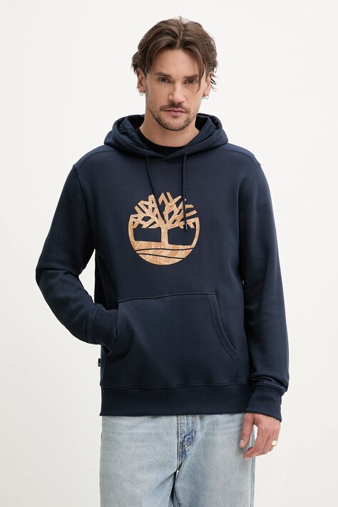 Μπλούζα Timberland χρώμα: ναυτικό μπλε, με κουκούλα, TB0A2FTS4331