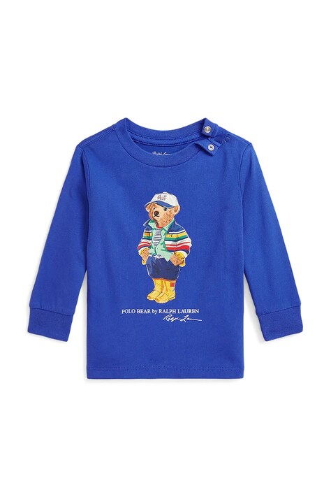 Παιδικό βαμβακερό μακρυμάνικο Polo Ralph Lauren χρώμα: μπλε, 320883620009