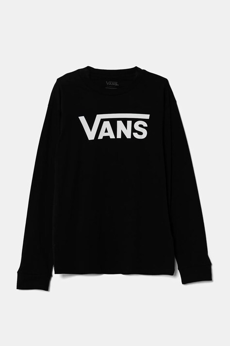 Παιδικό βαμβακερό μακρυμάνικο Vans CLASSIC χρώμα: μαύρο, VN000XOIBLK1