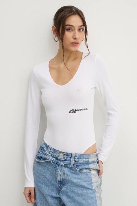 Κορμάκι Karl Lagerfeld Jeans χρώμα: άσπρο, A1W17007
