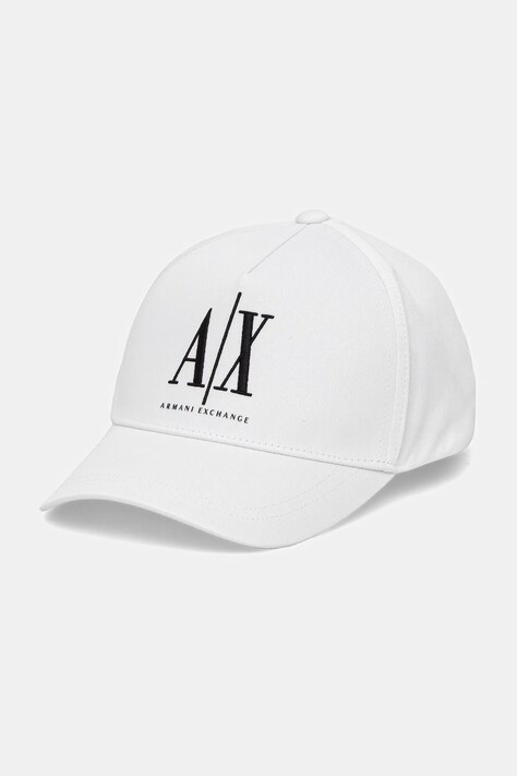 Βαμβακερό καπέλο του μπέιζμπολ Armani Exchange χρώμα: άσπρο, XW001179 AF14711