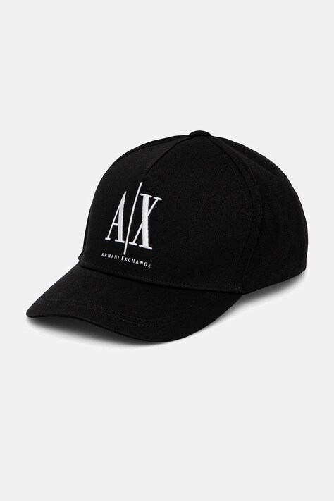 Βαμβακερό καπέλο του μπέιζμπολ Armani Exchange χρώμα: μαύρο, XW001179 AF14711