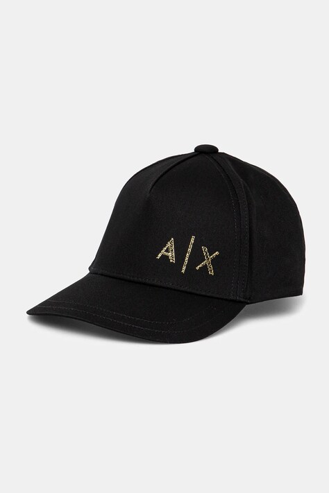 Βαμβακερό καπέλο του μπέιζμπολ Armani Exchange χρώμα: μαύρο, XM000282 AF12102