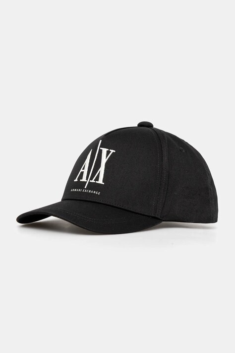 Βαμβακερό καπέλο του μπέιζμπολ Armani Exchange χρώμα: μαύρο, XM000811 AF13343