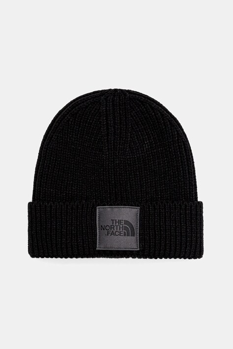 Καπέλο The North Face TNF Logo Box Cuffed Beanie χρώμα: μαύρο, NF0A3FJXB9I1