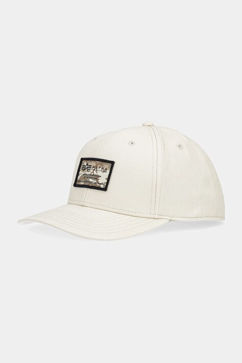 Βαμβακερό καπέλο του μπέιζμπολ Alpha Industries Crew Camo Cap χρώμα: μπεζ, 156903