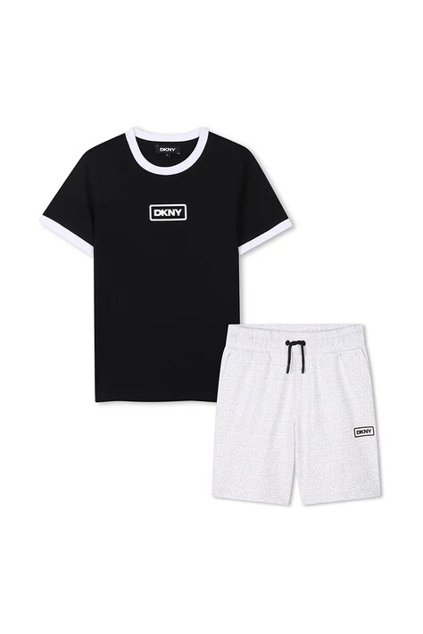 Παιδικό βαμβακερό σετ Dkny χρώμα: μαύρο, D62224