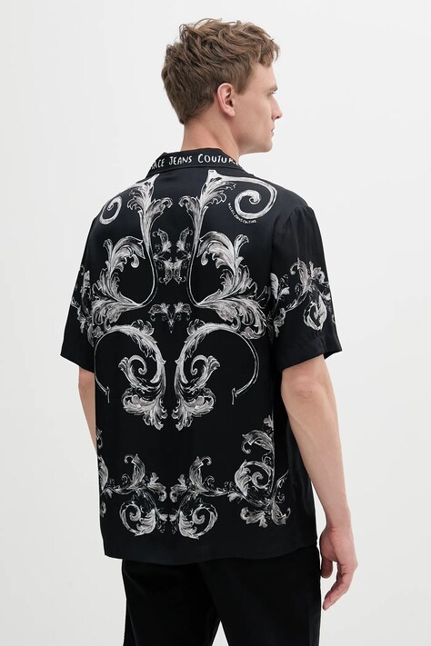 Πουκάμισο Versace Jeans Couture χρώμα: μαύρο, 78GAL2BB NS624