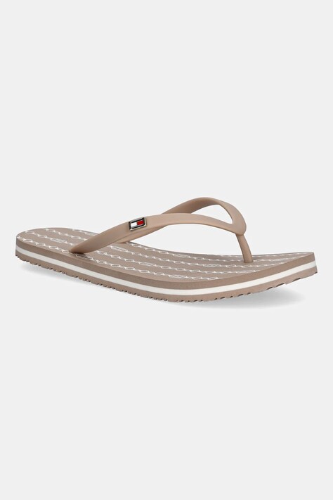 Σαγιονάρες Tommy Hilfiger HILFIGER STRAP BEACH SANDAL χρώμα: μπεζ, FW0FW08518
