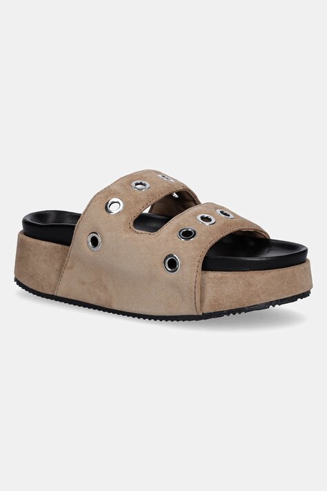 Παντόφλες σουέτ Inuikii Suede Studs γυναικείες, χρώμα: καφέ, 1004.005.0151.163 / 70103-153