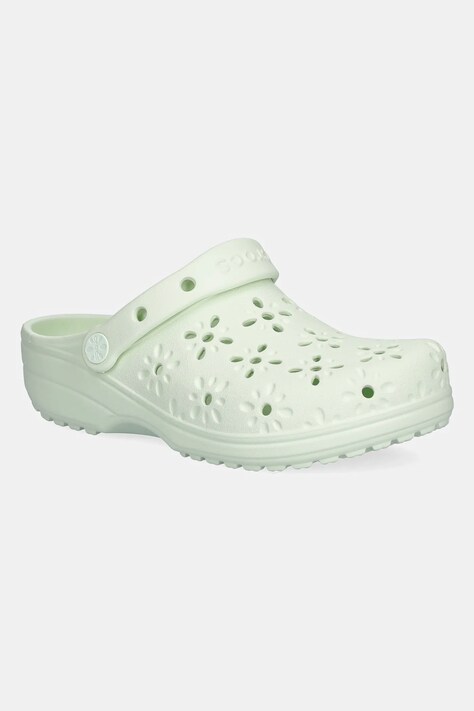 Παντόφλες Crocs Classic Floral Cut Out Clog χρώμα: πράσινο, 210927-3YH