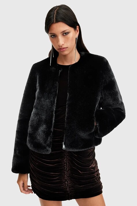 Μπουφάν AllSaints FLORENCE χρώμα: μαύρο, W060OB