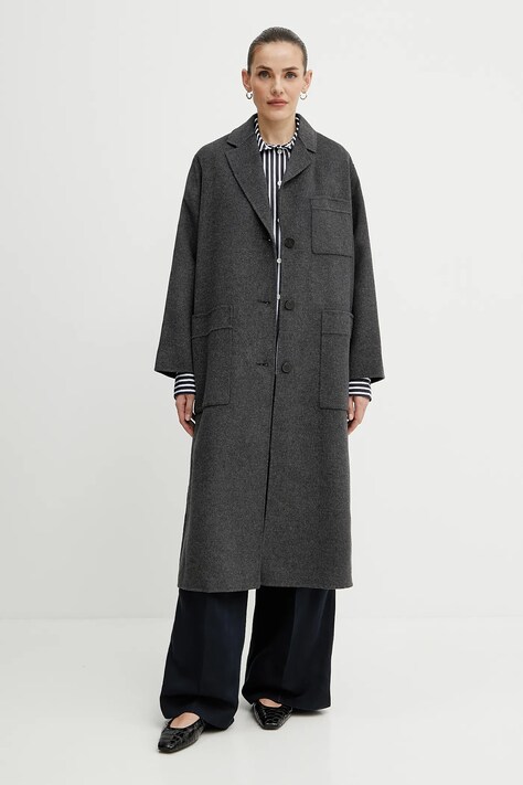 Μάλλινο παλτό Weekend Max Mara χρώμα: γκρι, 2515011031600
